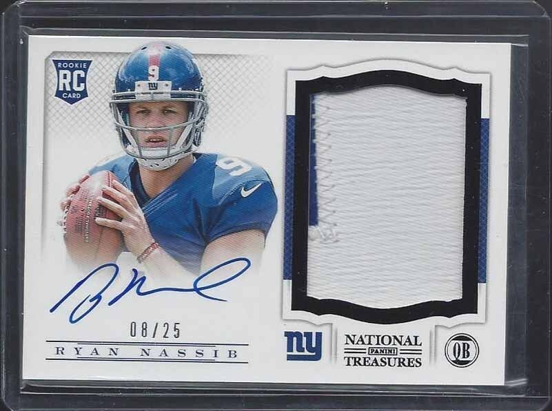 RYAN NASSIB 2013 NATIONAL TREASURES BLACK RPA 2 COLOR PATCH AUTO RC #D 8/25