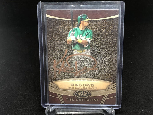 KHRIS DAVIS 2019 TOPPS TIER ONE BRONZE ON CARD AUTO #D 20/25