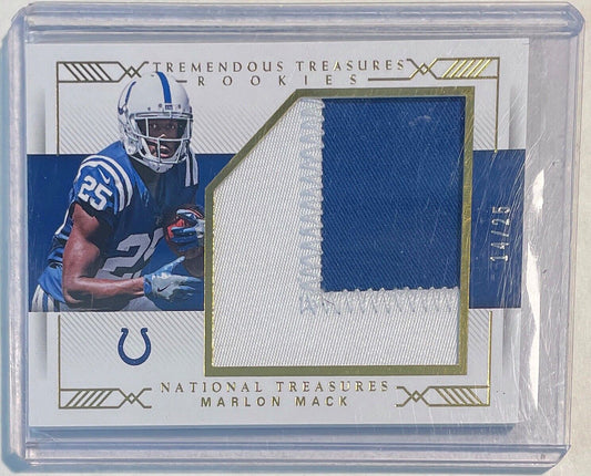 MARLON MACK 2017 NATIONAL TREASURES TREMENDOUS TREASURES ROOKIES PATCH RC #D /25