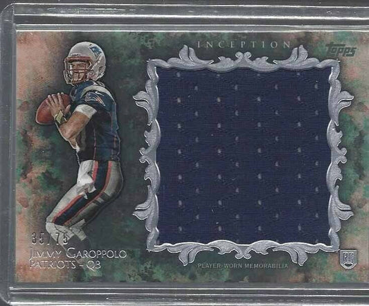 JIMMY GAROPPOLO 2014 TOPPS INCEPTION JUMBO GREEN ROOKIE JERSEY RC #D 35/75