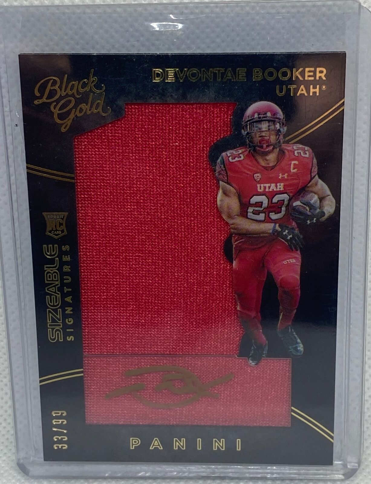 DEVONTAE BOOKER 2016 PANINI BLACK AND GOLD JUMBO JERSEY ON CARD AUTO RC #D /99