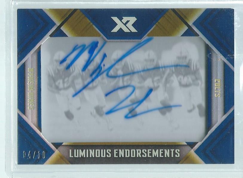 NYHEIM HINES 2018 PANINI XR LUMINOUS ENDORSEMENTS AUTO GOLD RC #D 4/10