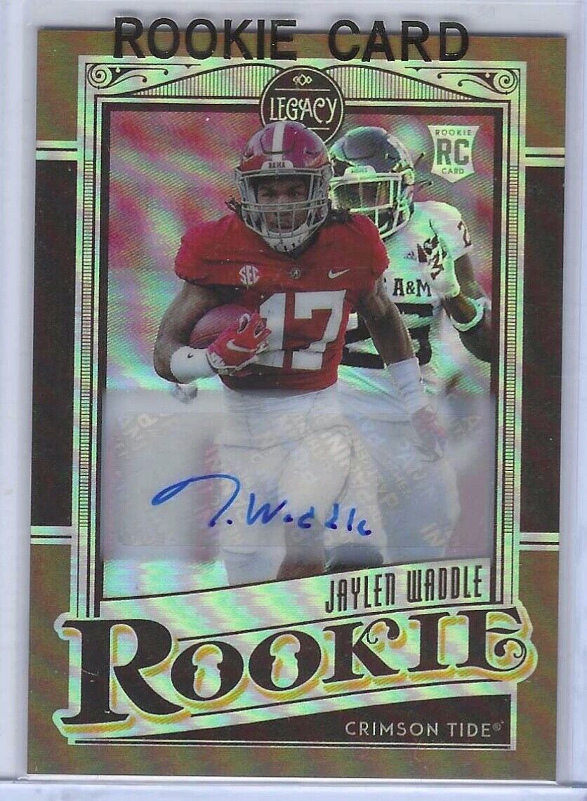 JAYLEN WADDLE 2021 PANINI LEGACY BRONZE PRIZM ROOKIE AUTO RC #D /100