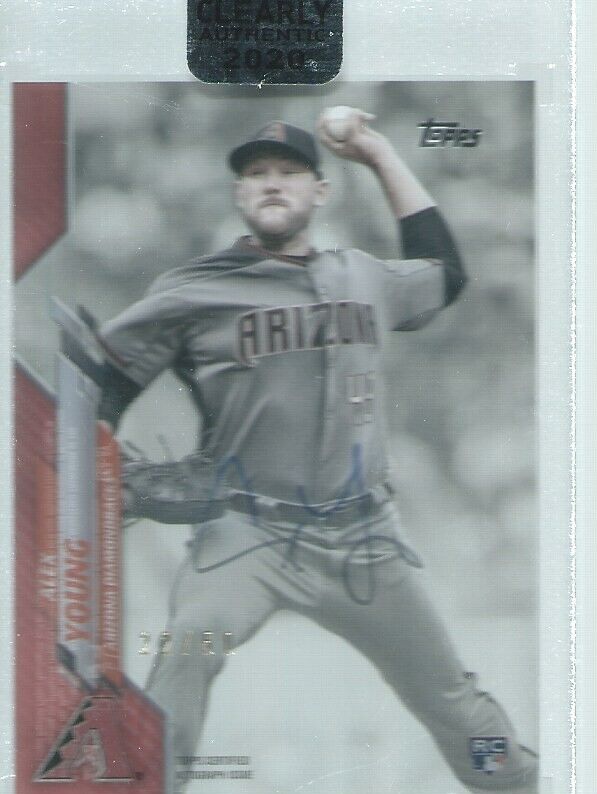 ALEX YOUNG 2020 TOPPS CLEARLY AUTHENTIC RED ON CARD AUTO ROOKIE RC #D 22/50