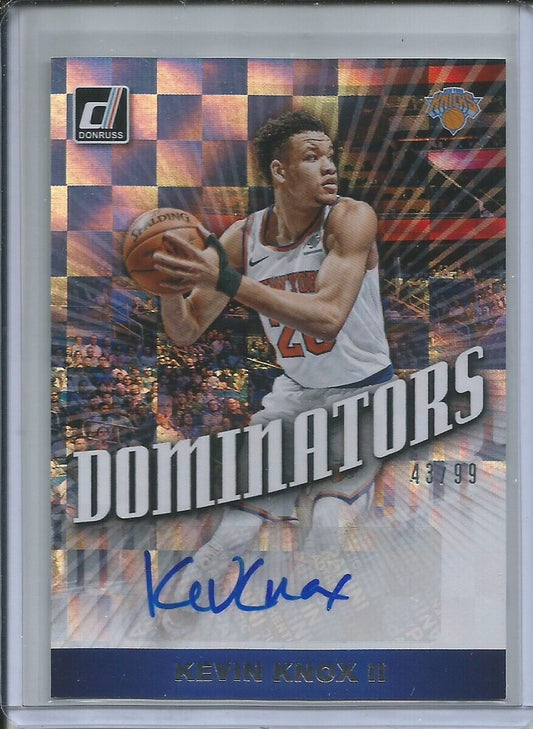 KEVIN KNOX 2019-20 PANINI DONRUSS DOMINATORS SILVER AUTO #D 43/99