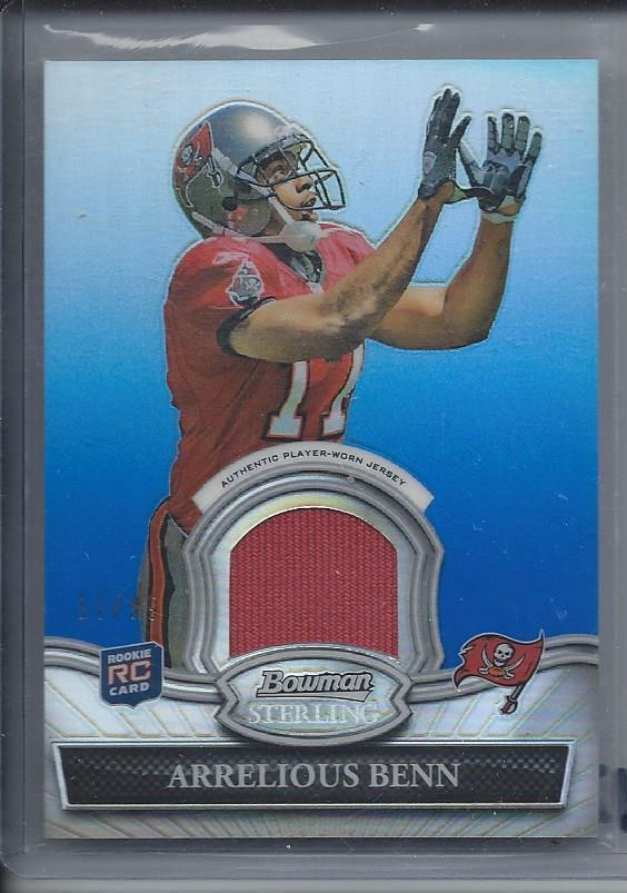 1/1 ARRELIOUS BENN 2010 BOWMAN STERLING BLUE REFRACTOR JERSEY RC #D 17/99 JSY#17