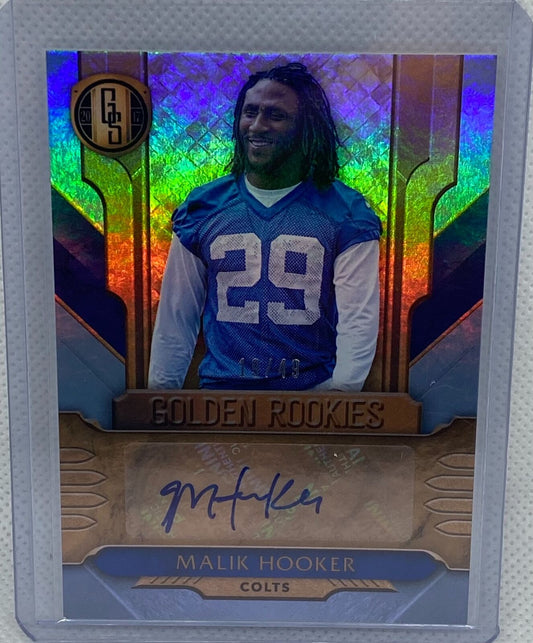 MALIK HOOKER 2017 PANINI GOLD STANDARD GOLDEN ROOKIES AUTO RC #D 19/49