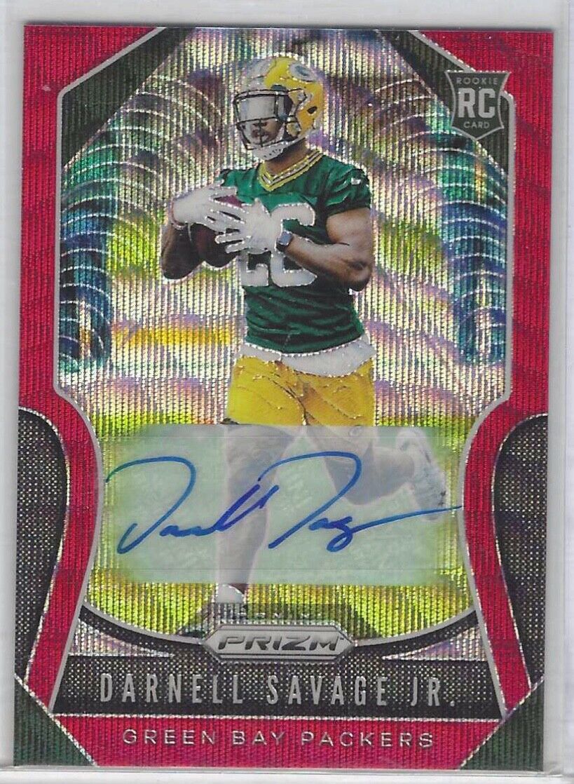DARNELL SAVAGE JR 2019 PANINI PRIZM RED WAVE PRIZM ROOKIE AUTO RC #D /149