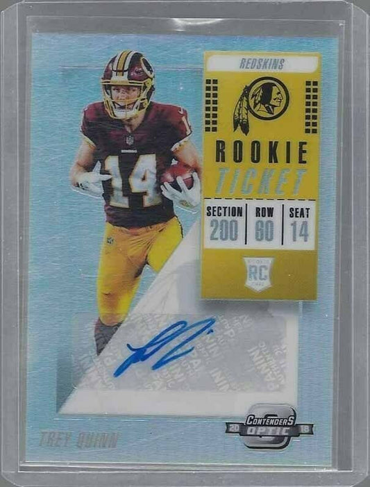 TREY QUINN 2018 CONTENDERS OPTIC ROOKIE TICKET SILVER HOLO REDSKINS AUTO RC #172