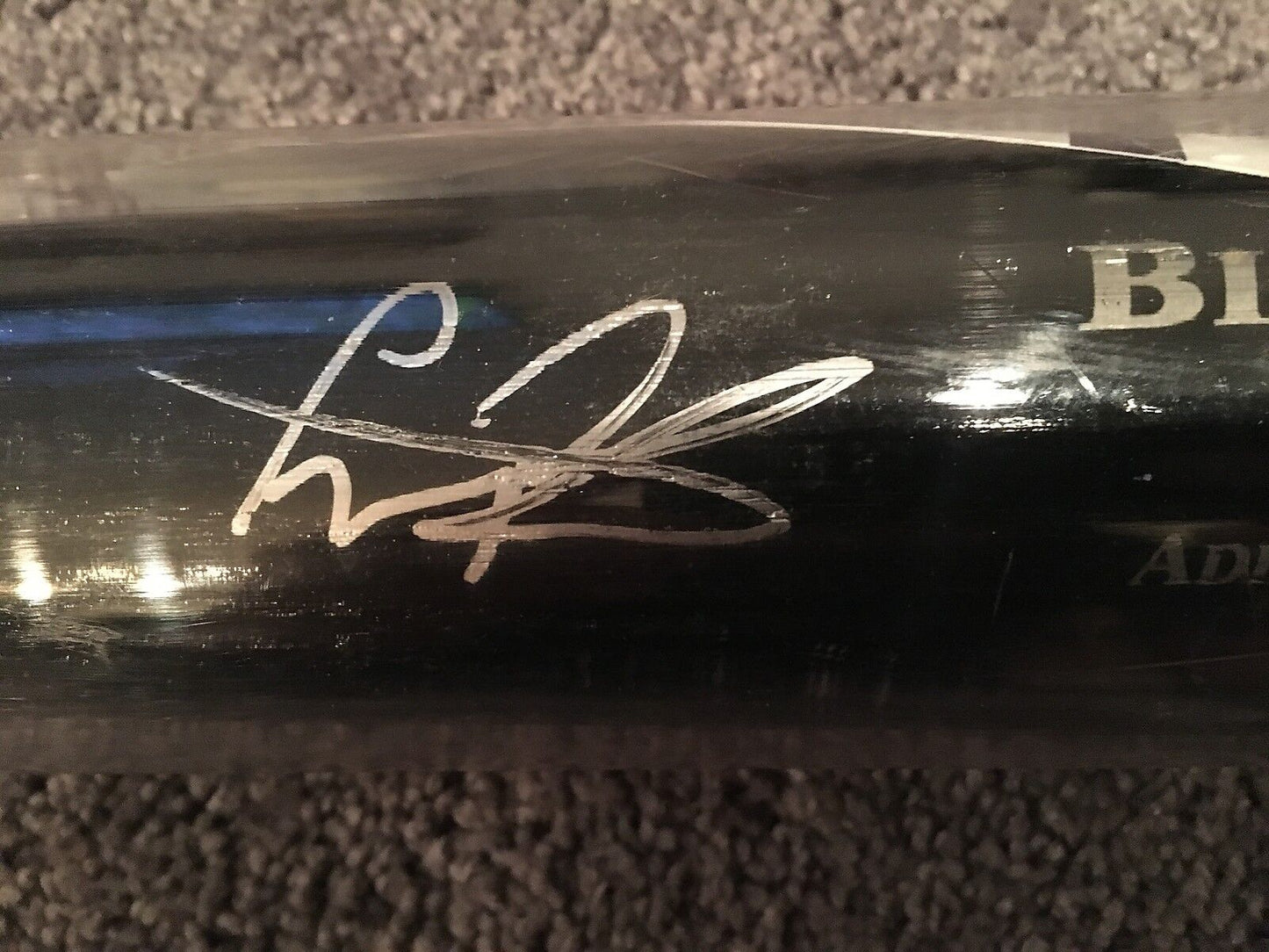 GREGORY POLANCO AUTOGRAPHED BLACK BIG STICK BASEBALL BAT w/ JSA COA + STICKER
