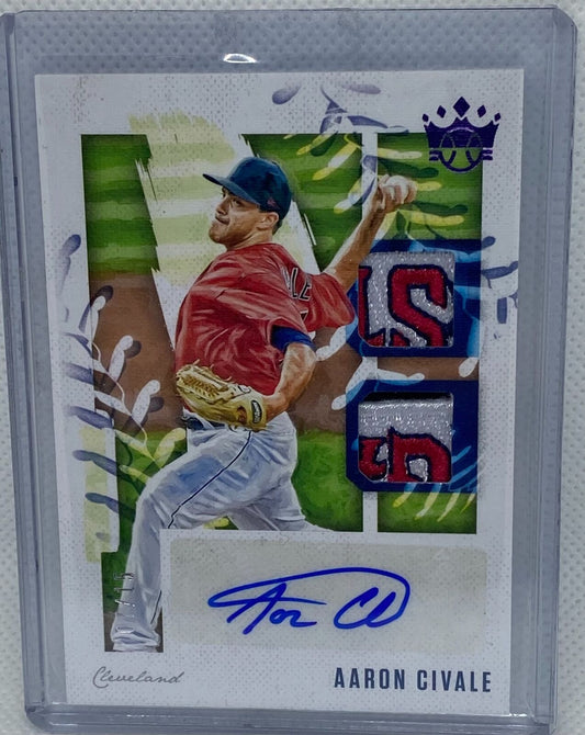 AARON CIVALE 2020 PANINI DIAMOND KINGS PURPLE FOTL DUAL LOGO PATCH AUTO #D 07/15