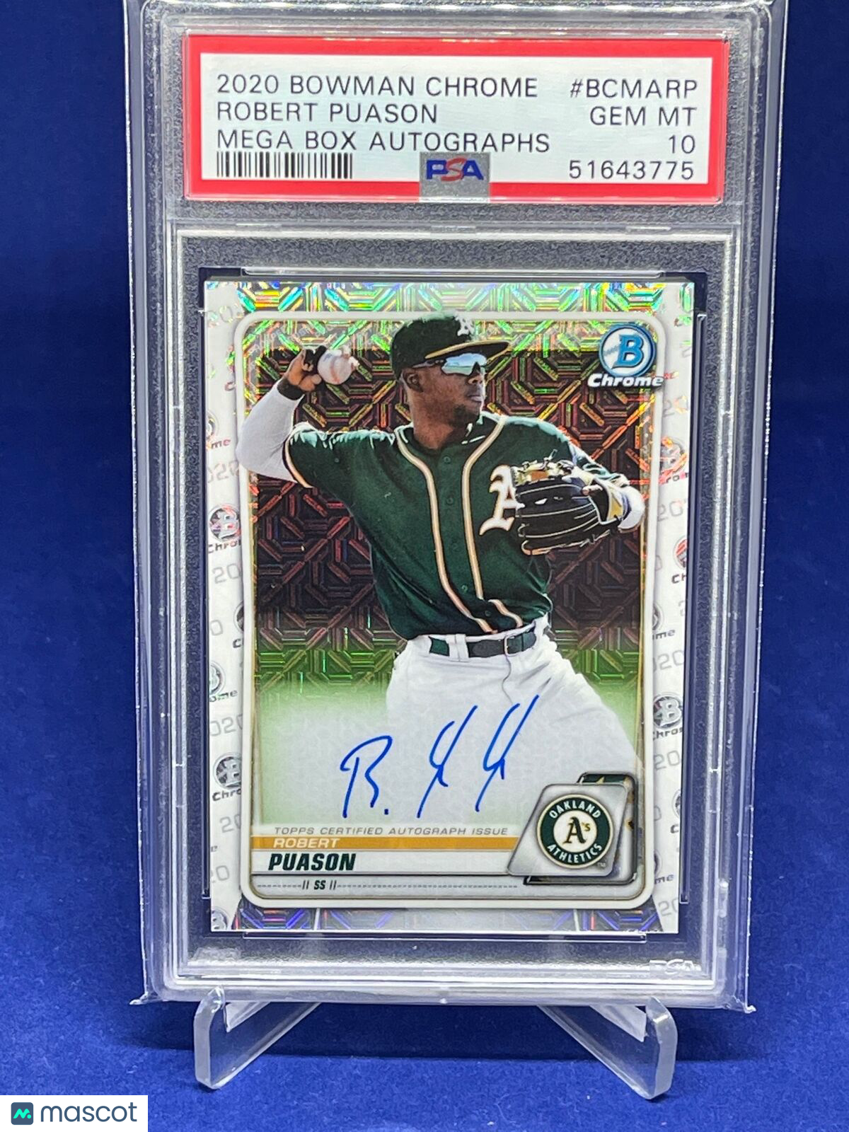 ROBERT PUASON 2020 BOWMAN CHROME MEGA BOX AUTO PROSPECT PSA 10 GEM MINT
