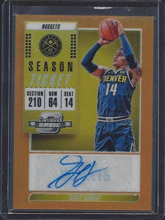 GARY HARRIS 2018-19 CONTENDERS OPTIC ORANGE HOLO SEASON TICKET AUTO RC #D 8/25