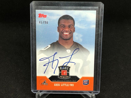 GREG LITTLE 2011 TOPPS ROOKIE PREMIERE ON CARD AUTO RC #D 45/90