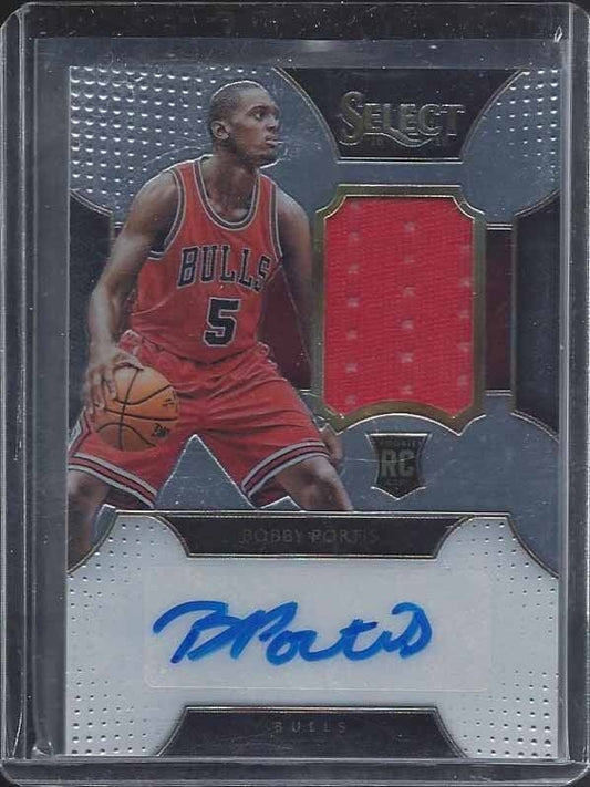 BOBBY PORTIS 2015-16 PANINI SELECT BULLS ROOKIE JERSEY AUTO RC #D 117/125