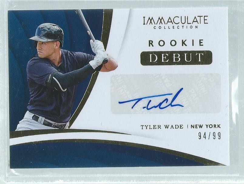 TYLER WADE 2018 IMMACULATE ROOKIE DEBUT AUTO RC #D 94/99