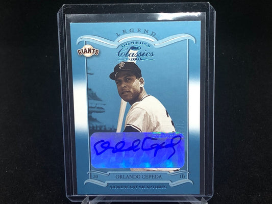 ORLANDO CEPEDA 2003 DONRUSS CLASSICS LEGENDS ON CARD AUTO #D 79/100