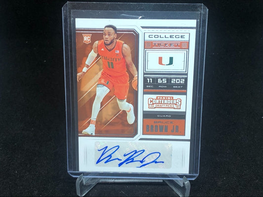BRUCE BROWN JR 2018-19 PANINI CONTENDERS DRAFT PICKS COLLEGE TICKET RC AUTO # 71