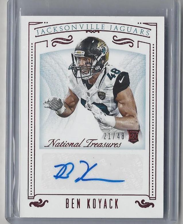 BEN KOYACK 2015 NATIONAL TREASURES RED JERSEY NUMBER ROOKIE AUTO RC #D 21/48