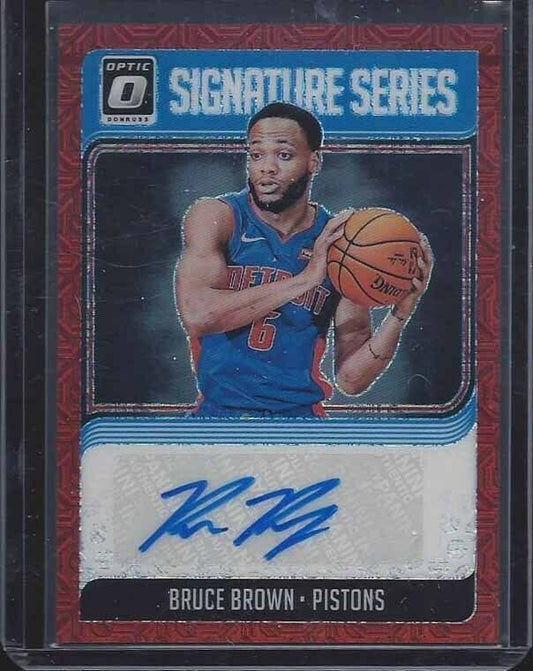 BRUCE BROWN 2018-19 DONRUSS OPTIC CHOICE SIGNATURES SERIES RED HOLO AUTO RC