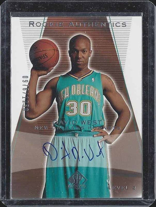 DAVID WEST 2003-04 SP AUTHENTIC ON CARD TRUE ROOKIE AUTO RC #D 976/1250