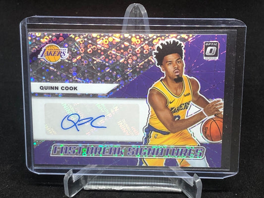 QUINN COOK 2019-20 PANINI OPTIC FAST BREAK SIGNATURES HOLO PRIZM AUTO