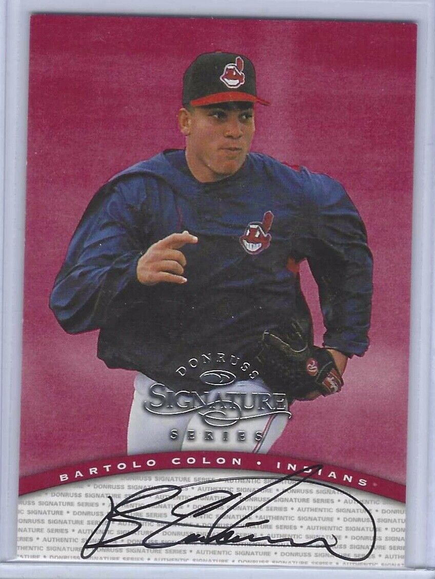 BARTOLO COLON 1997 DONRUSS SIGNATURE SERIES ON CARD AUTO