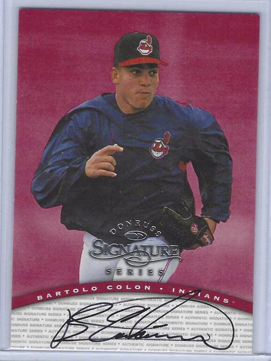 BARTOLO COLON 1997 DONRUSS SIGNATURE SERIES ON CARD AUTO