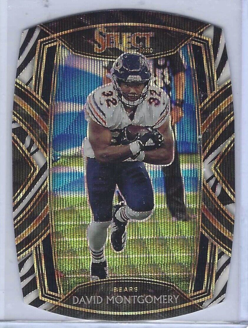DAVID MONTGOMERY 2020 PANINI SELECT ZEBRA DIE CUT CLUB LEVEL SSP #214