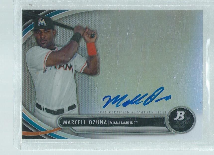 MARCELL OZUNA 2013 TOPPS PLATINUM ON CARD AUTO REFRACTOR PROSPECT