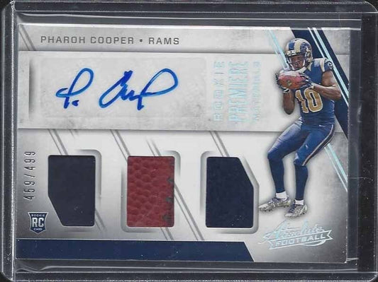 PHAROH COOPER 2016 ABSOLUTE RPM RAMS TRIPLE JERSEY BALL ROOKIE AUTO RC #D /499