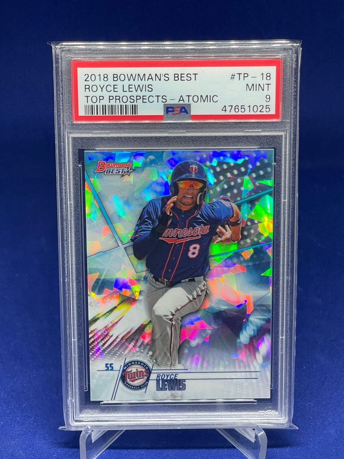 ROYCE LEWIS 2018 BOWMANS BEST TOP PROSPECTS ATOMIC REFRACTOR PROSPECT PSA 9 MINT