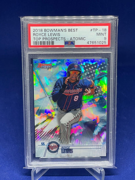 ROYCE LEWIS 2018 BOWMANS BEST TOP PROSPECTS ATOMIC REFRACTOR PROSPECT PSA 9 MINT