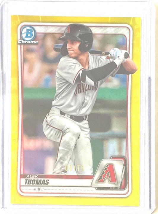 ALEK THOMAS 2020 BOWMAN CHROME PROSPECT YELLOW REFRACTOR #D 09/75