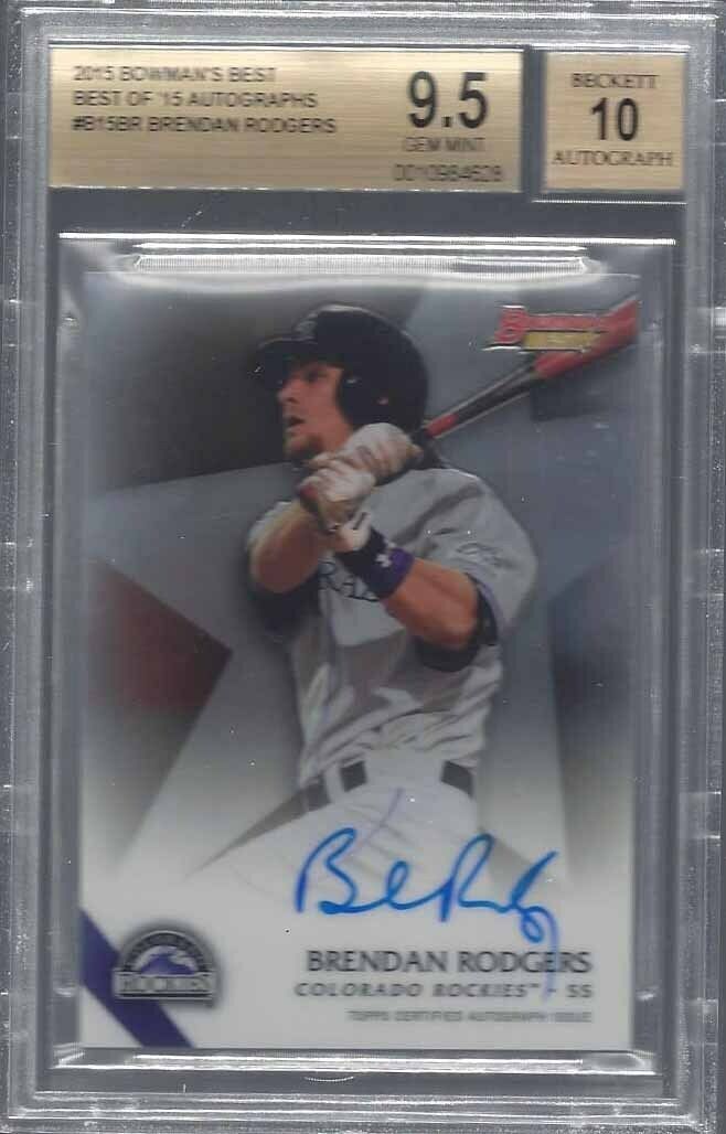 BRENDAN RODGERS 2015 BOWMANS BEST ROCKIES PROSPECT ON CARD AUTO BGS 9.5 10 AUTO