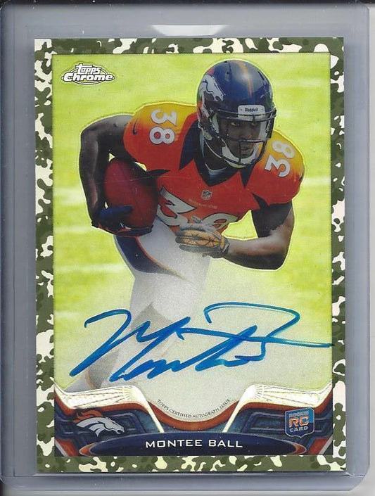 MONTEE BALL 2013 TOPPS CHROME CAMO REFRACTOR ON CARD ROOKIE AUTO RC #D 79/99