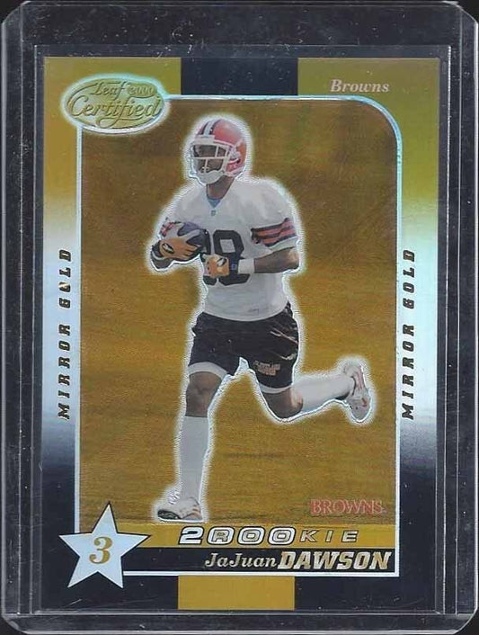 JAJUAN DAWSON 2000 LEAF CERTIFIED MIRROR GOLD BROWNS ROOKIE RC #D 2/30