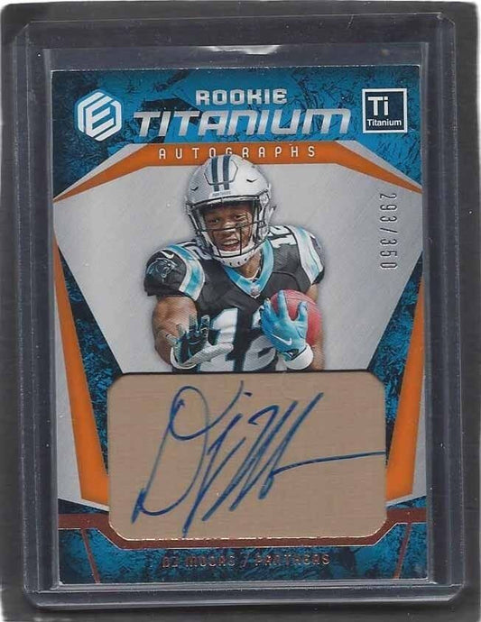D.J. MOORE 2018 PANINI ELEMENTS ROOKIE TITANIUM PANTHERS AUTO RC #D 293/350
