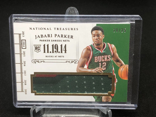 JABARI PARKER 2014-15 PANINI NATIONAL TREASURES JUMBO ROOKIE PATCH RC #D /25