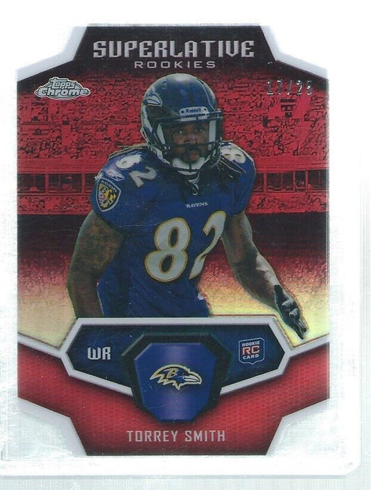 TORREY SMITH 2011 TOPPS CHROME SUPERLATIVE RED DIE CUT REFRACTOR RC #D 17/25