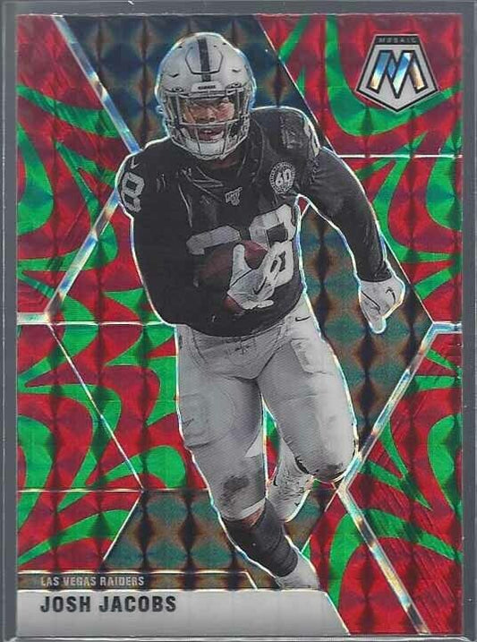 JOSH JACOBS 2020 PANINI MOSAIC GREEN REACTIVE PRIZM #104
