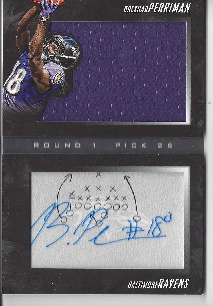 1/1 BRESHAD PERRIMAN 2015 PANINI PLAYBOOK XO JUMBO JERSEY AUTO BOOK RC #D 18/25