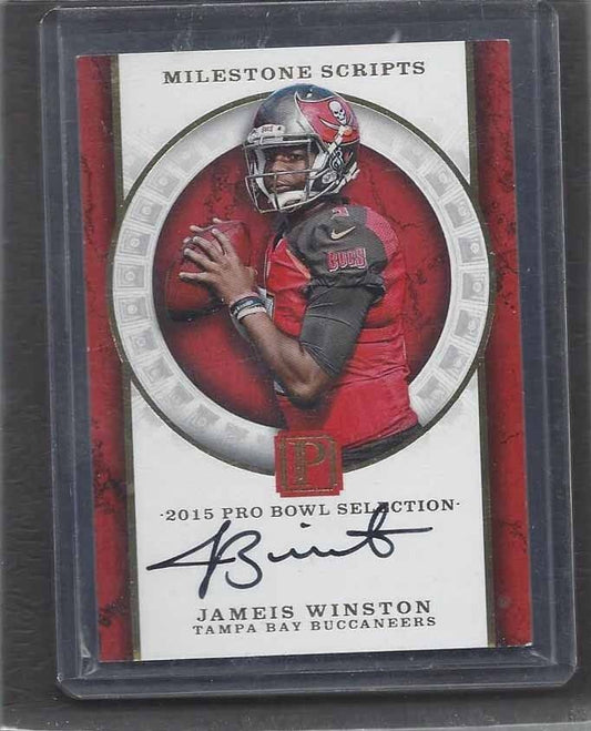 JAMEIS WINSTON 2017 PANINI PANTHEON MILESTONE SCRIPTS GOLD ON CARD AUTO #D 1/5