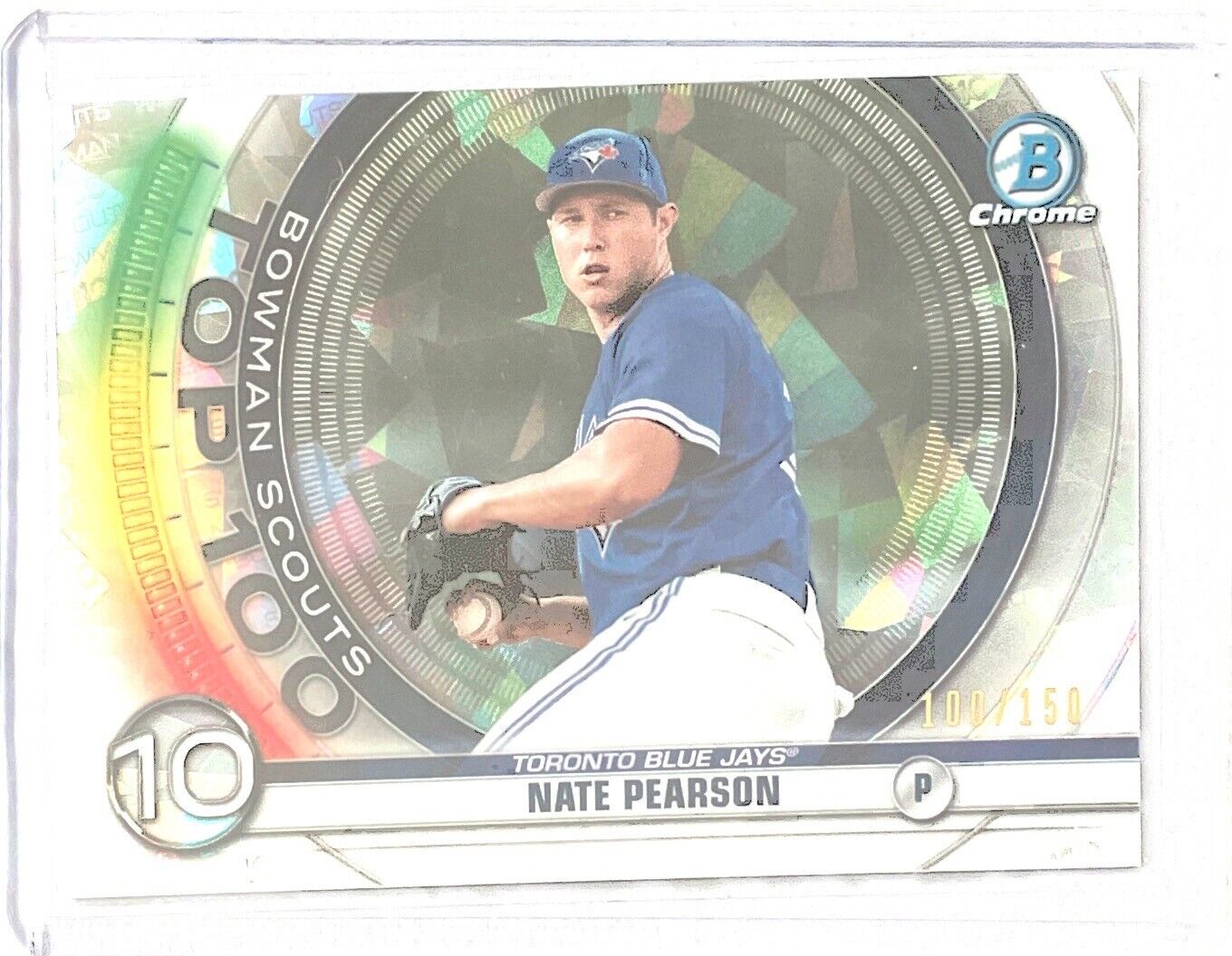 NATE PEARSON 2020 BOWMAN CHROME BOWMAN SCOUTS TOP 100 ATOMIC REFRACTOR #D /150