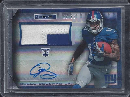 ODELL BECKHAM JR 2014 ROOKIES & STARS HOLOFOIL JUMBO PATCH AUTO RC #D 26/32