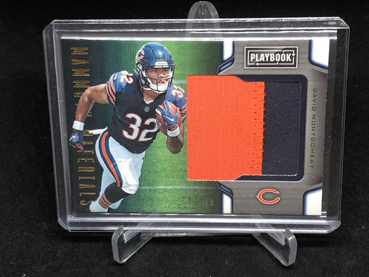 DAVID MONTGOMERY 2019 PANINI PLAYBOOK MAMMOTH MATERIALS 2 CLR PATCH RC #D 87/99