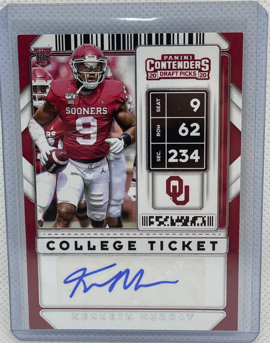 KENNETH MURRAY 2020 PANINI CONTENDERS DRAFT PICKS COLLEGE TICKET AUTO RC #175