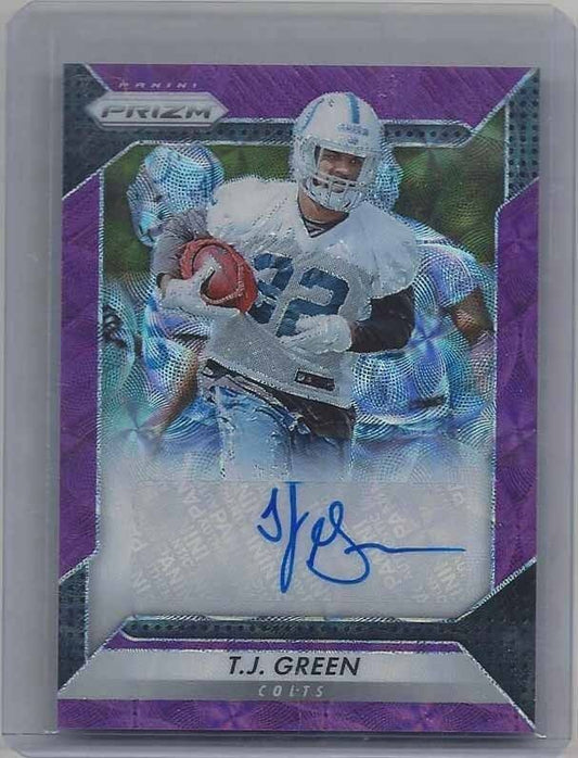 T.J. GREEN 2016 PANINI PRIZM COLTS PURPLE SCOPE PRIZMS ROOKIE AUTO RC #D 60/99