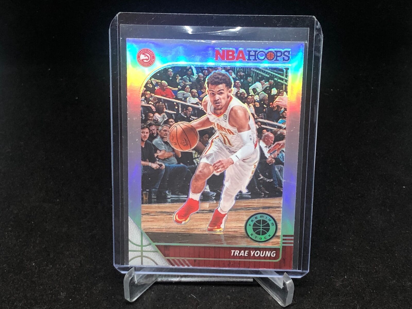 TRAE YOUNG 2019-20 PANINI HOOP PREMIUM STOCK SILVER PRIZM # 1