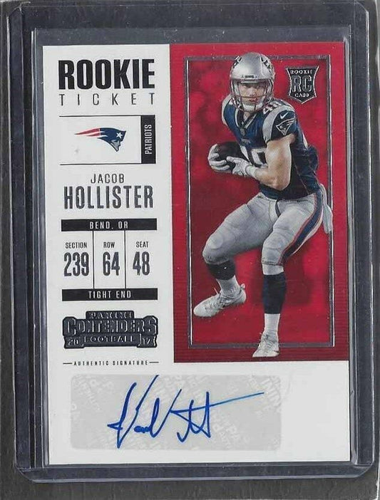 JACOB HOLLISTER 2017 CONTENDERS ROOKIE TICKET PATRIOTS AUTO RC #239
